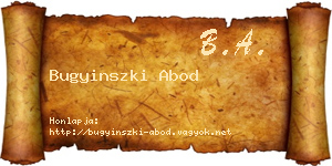 Bugyinszki Abod névjegykártya